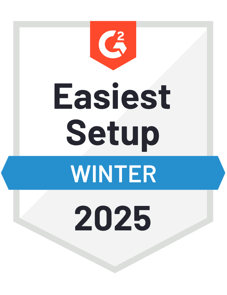G2 Easiest Setup award for AI Chatbots