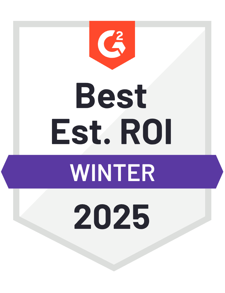G2 Best Estimated ROI award for Conversational Marketing